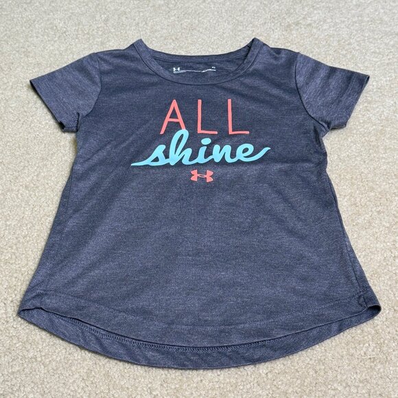 Under Armour - Girls Short Sleeve Heatgear Short Sleeve Top - Size 4T - Picture 1 of 5